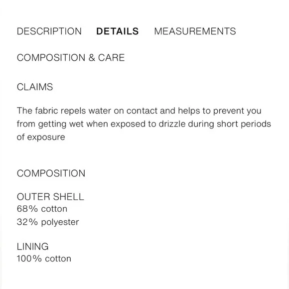 Zara NWT ZW Collection short water repellent trench coat. M NWT - Picture 13 of 13